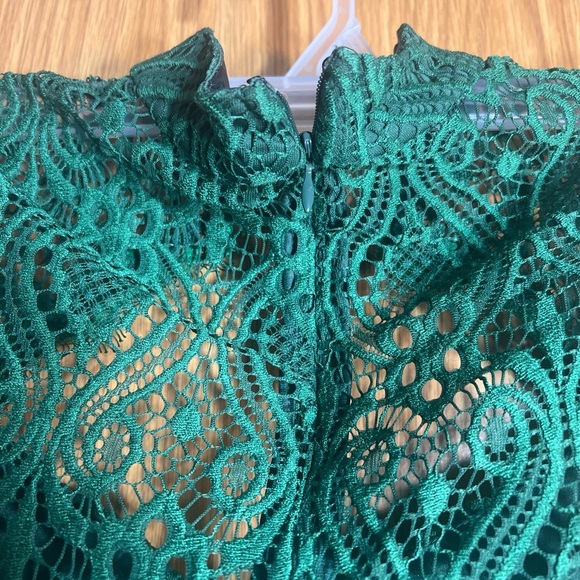 Valia Green Sheath Dress Sweetheart Neckline Backless - Picture 3 of 5